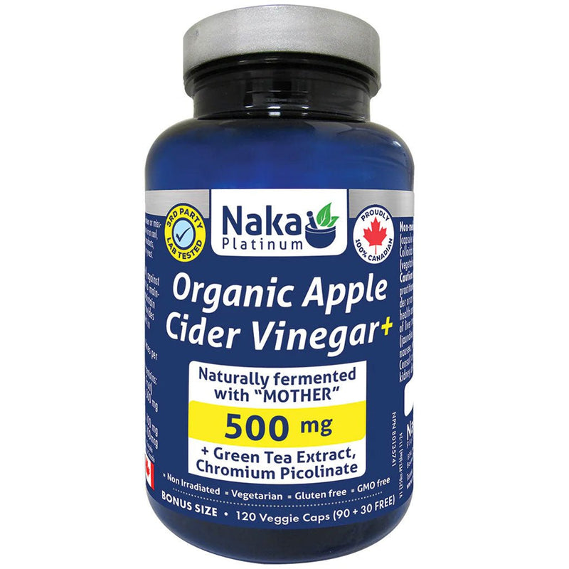 Naka Platinum Organic Apple Cider Vinegar, 120 VCaps - SupplementSource.ca