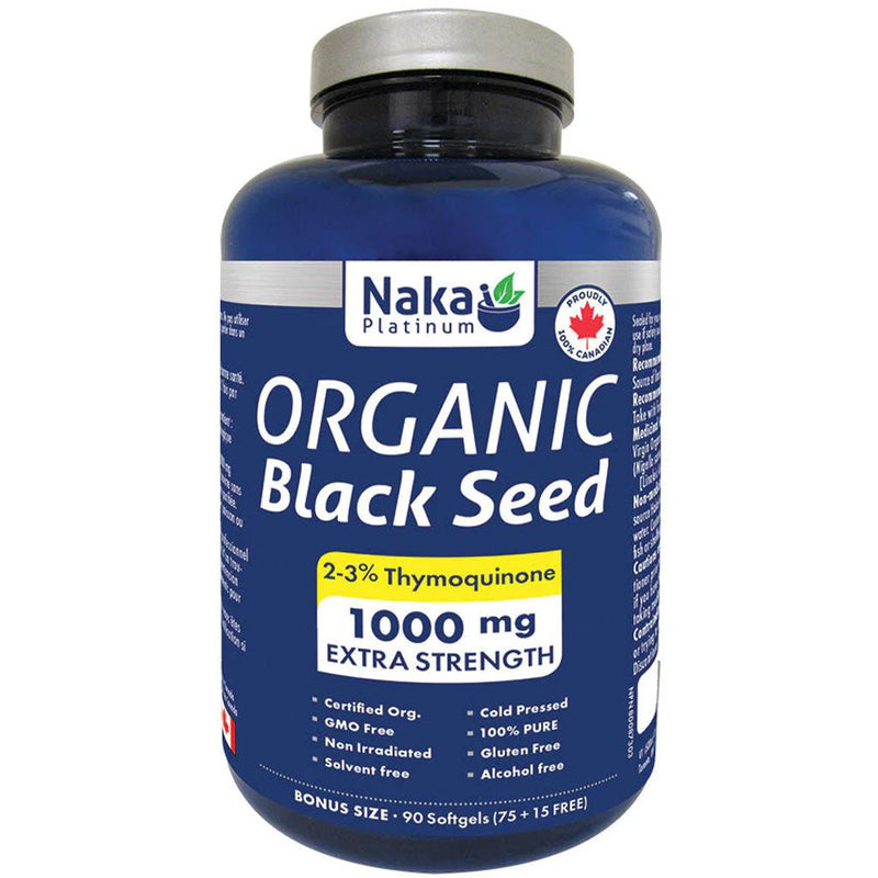 Naka Platinum Organic Black Seed, 90 Softgels - SupplementSource.ca