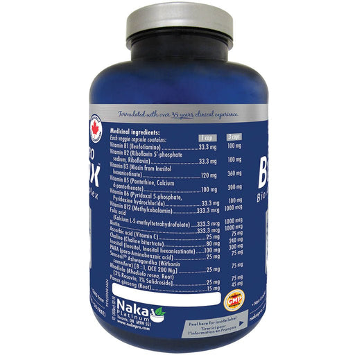 Naka Platinum Pro BioMax 150 VCaps Nutrition Panel - SupplementSource.ca