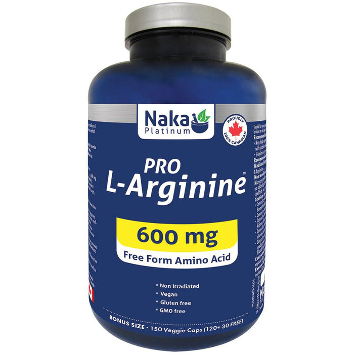 Naka Platinum Pro L-Arginine, 600mg x 150 VCaps - SupplementSource.ca