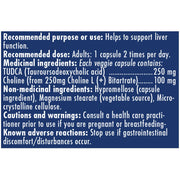 Naka Platinum TUDCA, 60 VCaps Nutrition Panel - SupplementSource.ca