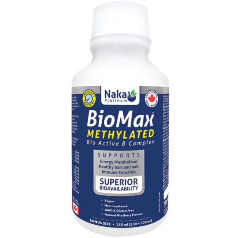 Naka BioMax Methylated B Complex, 250 ml - SupplementSource.ca
