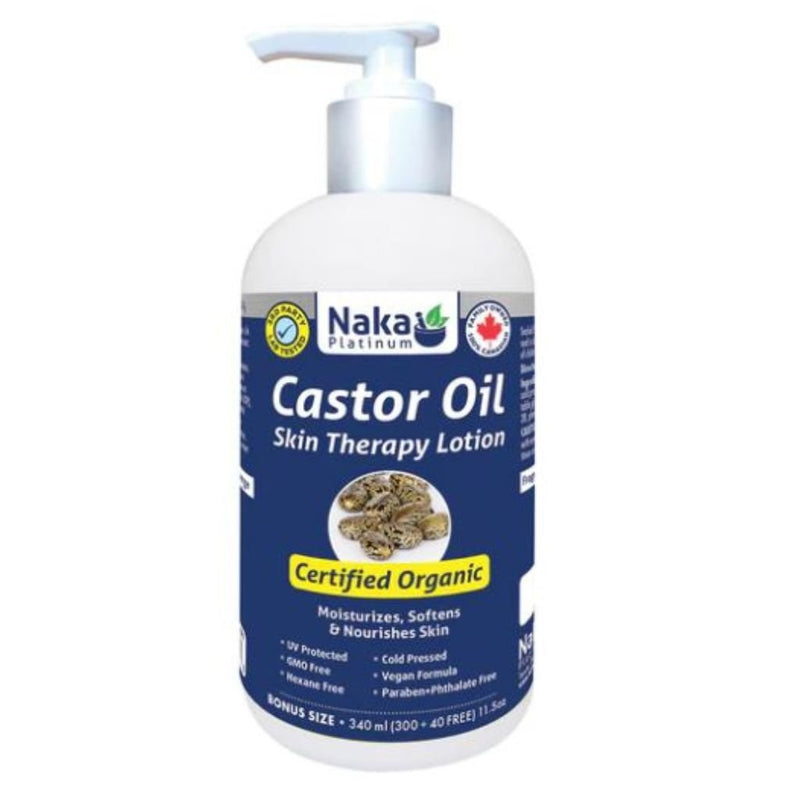 Naka Platinum Castor Oil Skin Therapy Lotion, 340 ml - SupplementSource.ca