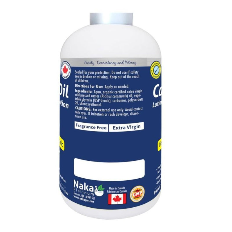 Naka Platinum Castor Oil Skin Therapy Lotion, 340 ml Ingredient List - SupplementSource.ca
