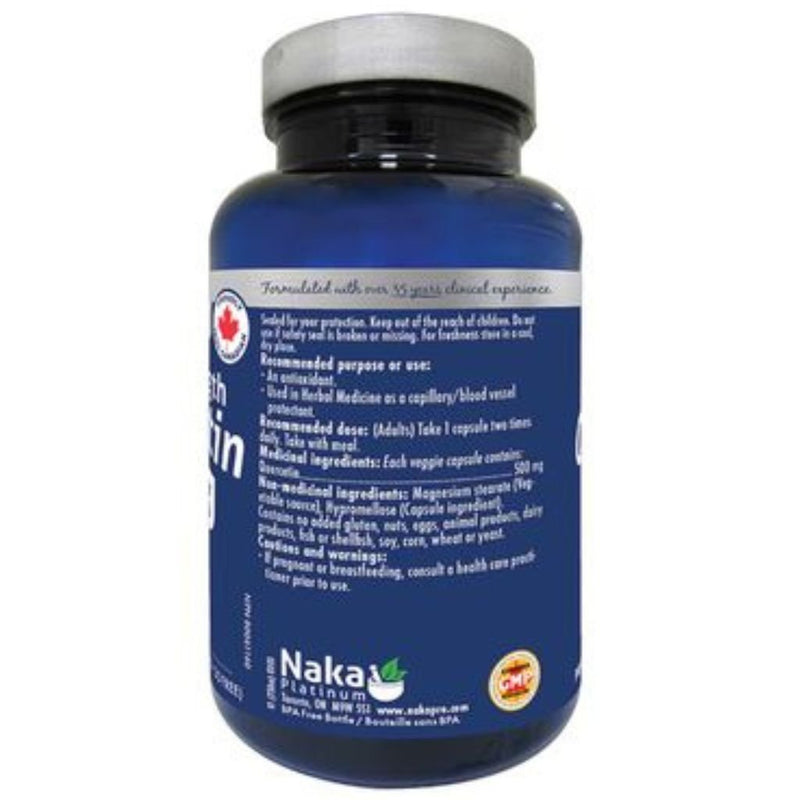 Naka Extra Strength Quercetin, 500 mg, Nutrition Panel - SupplementSource.ca