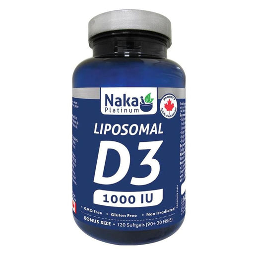 Naka Platinum Liposomal D3 1000 IU, 120 Softgels SupplementSource.ca