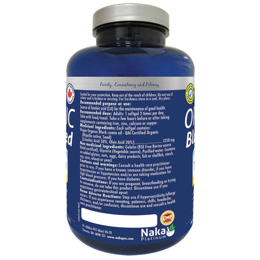 Naka Organic Black Seed, 80 Softgels Nutrition Facts - SupplementSource.ca