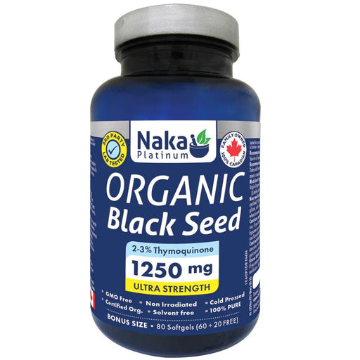 Naka Organic Black Seed, 80 Softgels - SupplementSource.ca