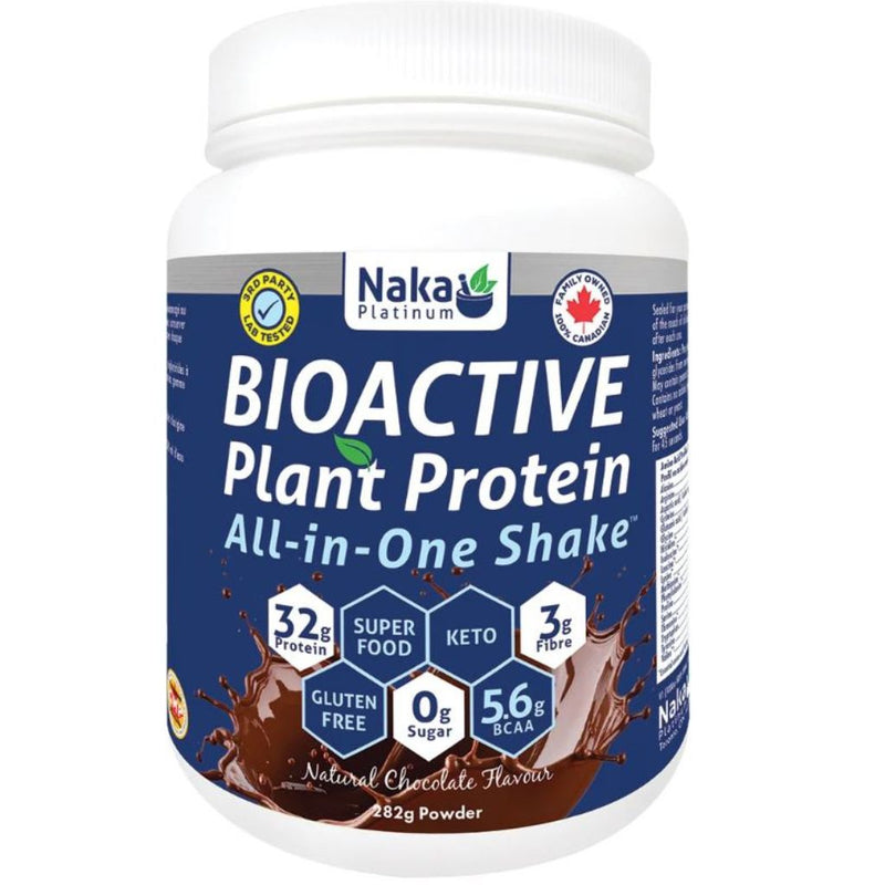 Naka Platinum Bioactive Plant Protein Natural Chocolate, 282g - SupplementSource.ca