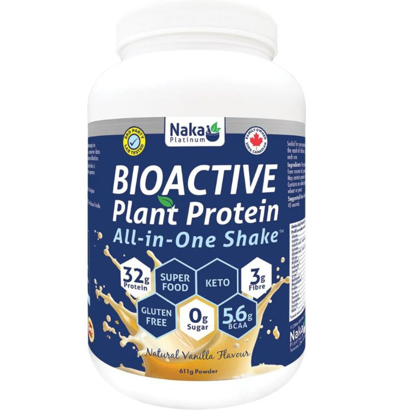 Naka Platinum Bioactive Plant Protein Natural Vanilla, 611g - SupplementSource.ca