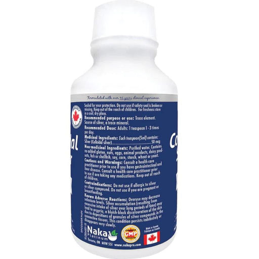 Naka Platinum COLLOIDAL SILVER Nutrition Panel - SupplementSource.ca