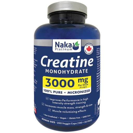 Naka Platinum CREATINE 3000mg, 200 VCaps - SupplementSource.ca