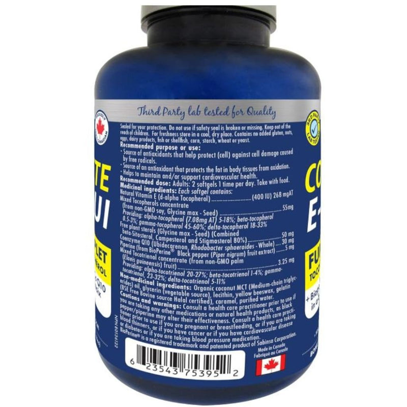 Naka Platinum Complete E-400 IU Nutrition Panel, 150 Softgels - SupplementSource.ca