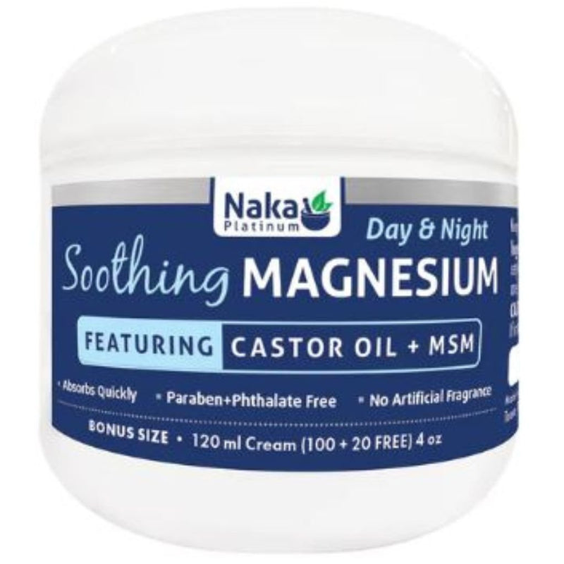 Naka Platinum Day & Night Soothing Magnesium Cream, 120 ml - SupplementSource.ca