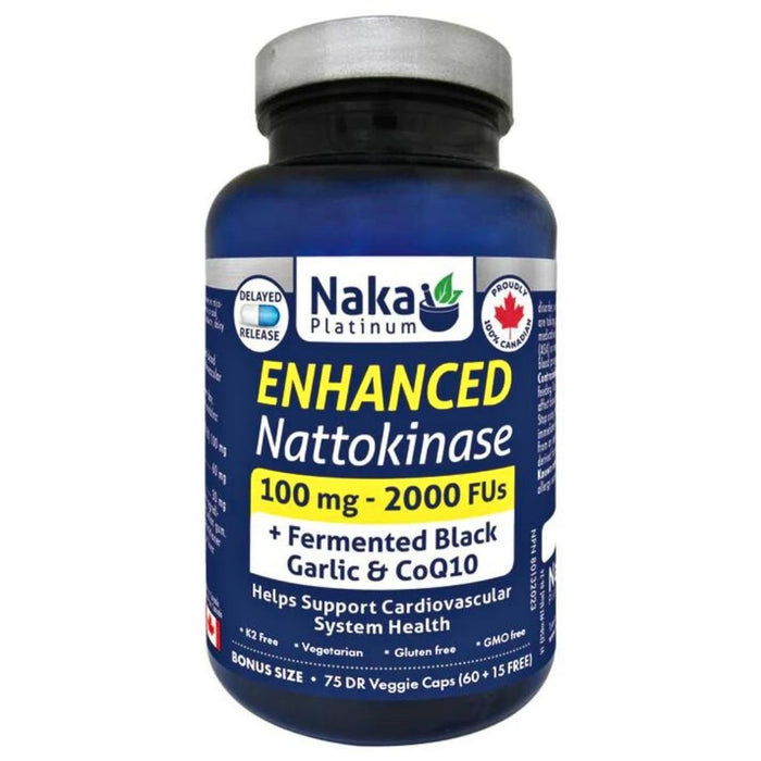 Naka Platinum Enhanced Nattokinase, 75 VCaps - SupplementSource.ca