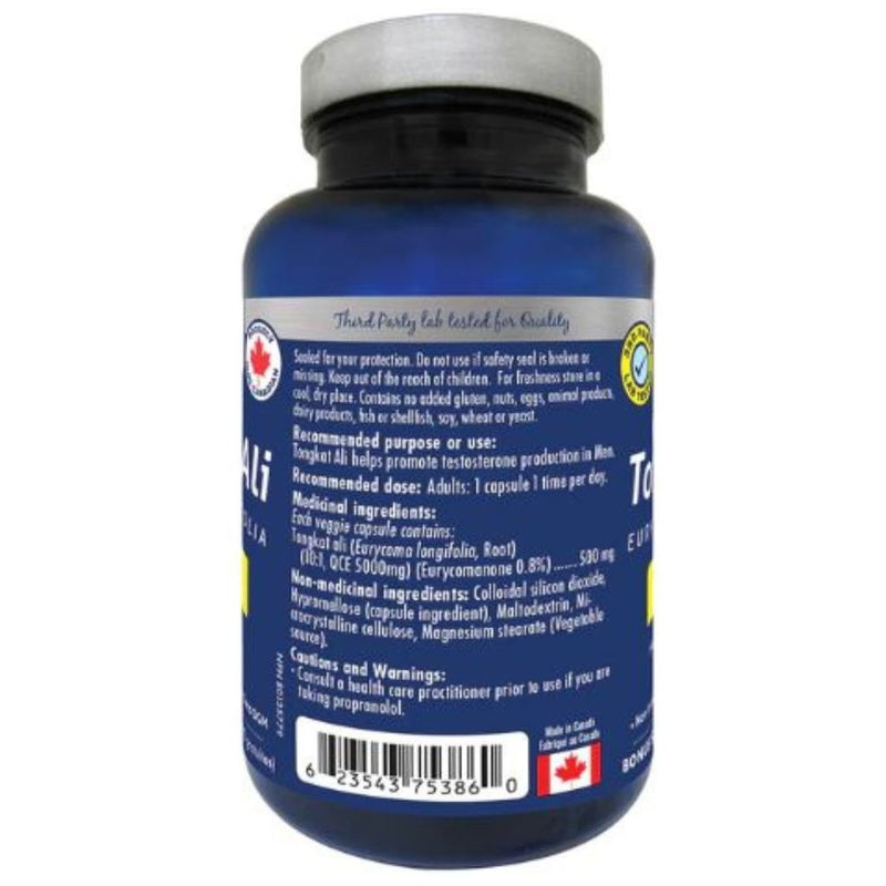 Naka Platinum Tongkat Ali, 120 VCaps Nutrition Panel - SupplementSource.ca