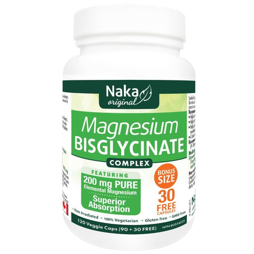 Naka Platinum MAGNESIUM BISGLYCINATE, 120 VCaps - SupplementSource.ca