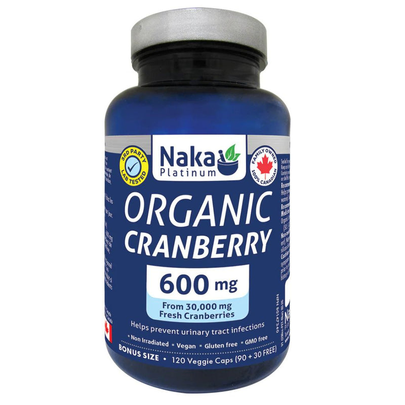 Naka Platinum Organic Cranberry 600mg, 120 VCaps - SupplementSource.ca
