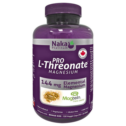 Naka Platinum Pro L-Threonate Magnesium, 120 VCaps SupplementSource.ca