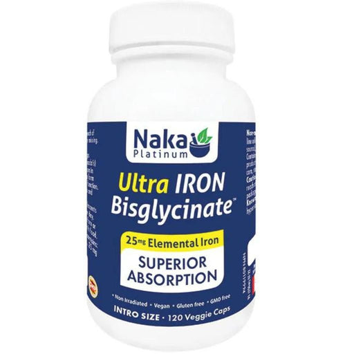 Naka Ultra Iron Biscglycinate 120 Vcaps - SupplementSource.ca