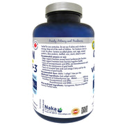 Naka Platinum Vegan Omega-3 1000mg, 75 Softgels Nutrition Panel - SupplementSource.ca