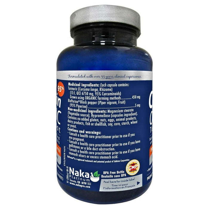 Naka Platinum CURCUMIN ORGANIC TURMERIC ROOT, 90 VCaps