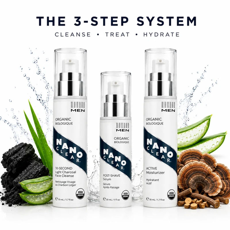 Nano Clear Complete Skin Care Bundle 3-Step System - Cleanse, Treat and Hydrate - SupplementSource.ca
