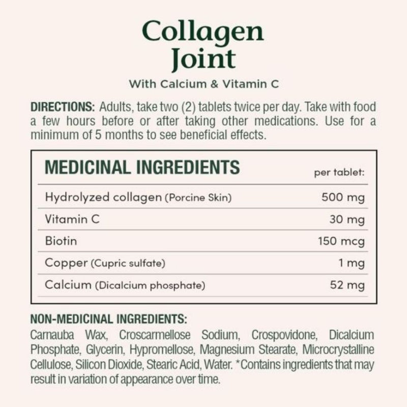 Nature's Bounty Collagen Joint Nutrition Panel, 120 Tablets - SupplementSource.ca