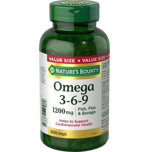 Nature's Bounty Omega 3-6-9 1200mg, 200 Softgels - SupplementSource.ca