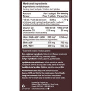 Nature's Way NutraSea Omega-3 +D, 150 Softgels Nutrition Panel - SupplementSource.ca
