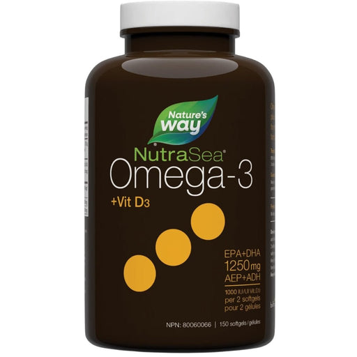 Nature's Way NutraSea Omega-3 +D, 150 Softgels - SupplementSource.ca
