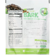 No Sugar Company Dark Bark Chocolate Mint Almond Nutrition Panel - SupplementSource.ca