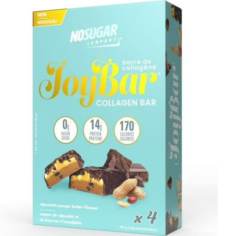 No Sugar Company Joybar Collagen Bar, Chocolate Peanut Butter,  Bars/Box - SupplementSource.ca