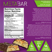 No Sugar Company METABAR 12 Bars/Box Nutrition Panel - SupplementSource.ca