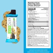 No Sugar Company KETO BAR, 40g x 12 Bars Chocolate Chip Cookie Dough Nutrition Facts - SupplementSource.ca