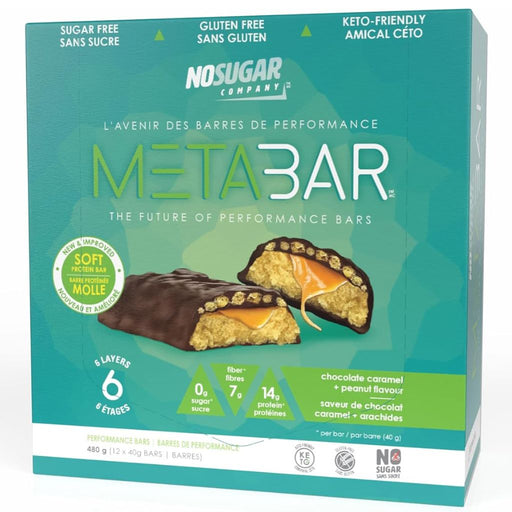 No Sugar Company METABAR 12 Bars/Box Chocolate Caramel Peanut - SupplementSource.ca
