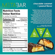 No Sugar Company METABAR 12 Bars/Box Chocolate Caramel Peanut Nutrition Facts - SupplementSource.ca
