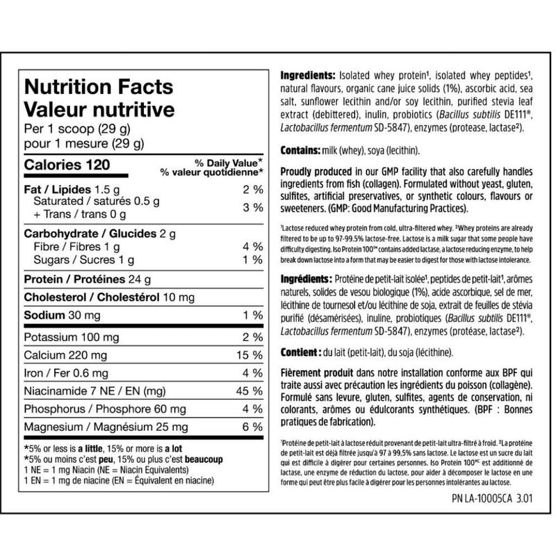 North Coast Naturals ISO Protein Nutrition Panel, 680g - SupplementSource.ca