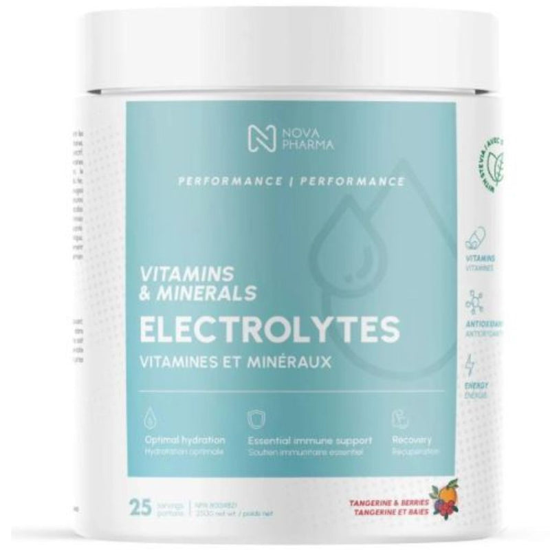 Nova Pharma Electrolytes, Tangerine & Berries, 25 Servings - SupplementSource.ca
