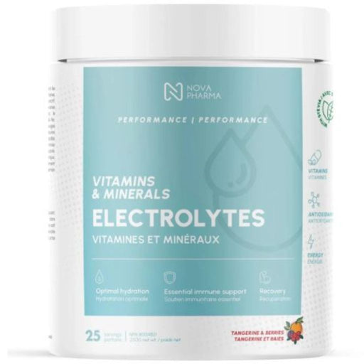 Nova Pharma Electrolytes, Tangerine & Berries, 25 Servings - SupplementSource.ca