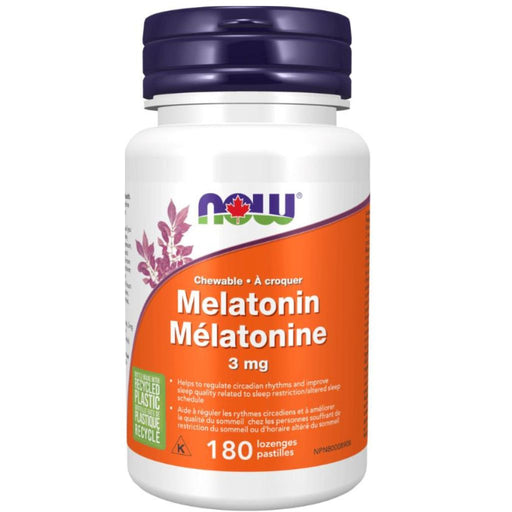Now Melatonin 3mg, 180 Lozenges - SupplementSource.ca