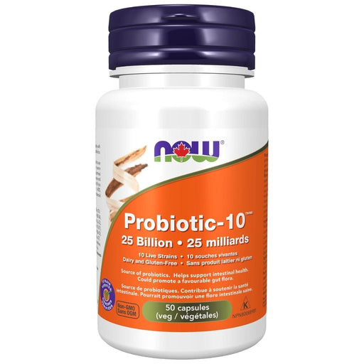 NOW Supplements Probiotic-10 25 Billion, 50 VCaps - SupplementSource.ca