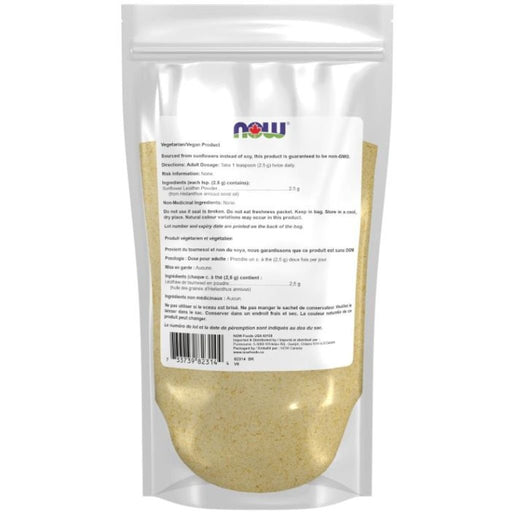 Now Sunflower Lecithin Nutrition Panel, 454g - SupplementSource.ca