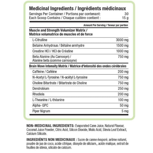 NutraPhase Clean Pre-Train Nutrition Panel, 30 Servings, White Grape - SupplementSource.ca