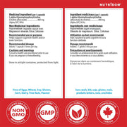 Nutridom Alpha GPC, 90 VCaps Nutrition Panel - SupplementSource.ca