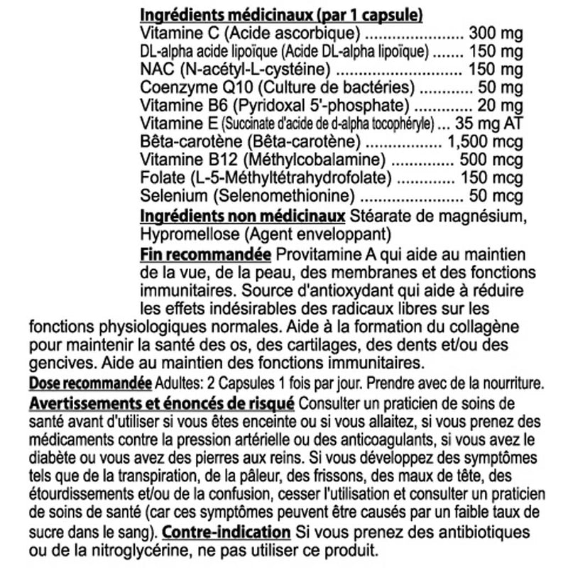 Nutridom Antioxidant 7, 60 VCaps French Nutrition Panel - SupplementSource.ca