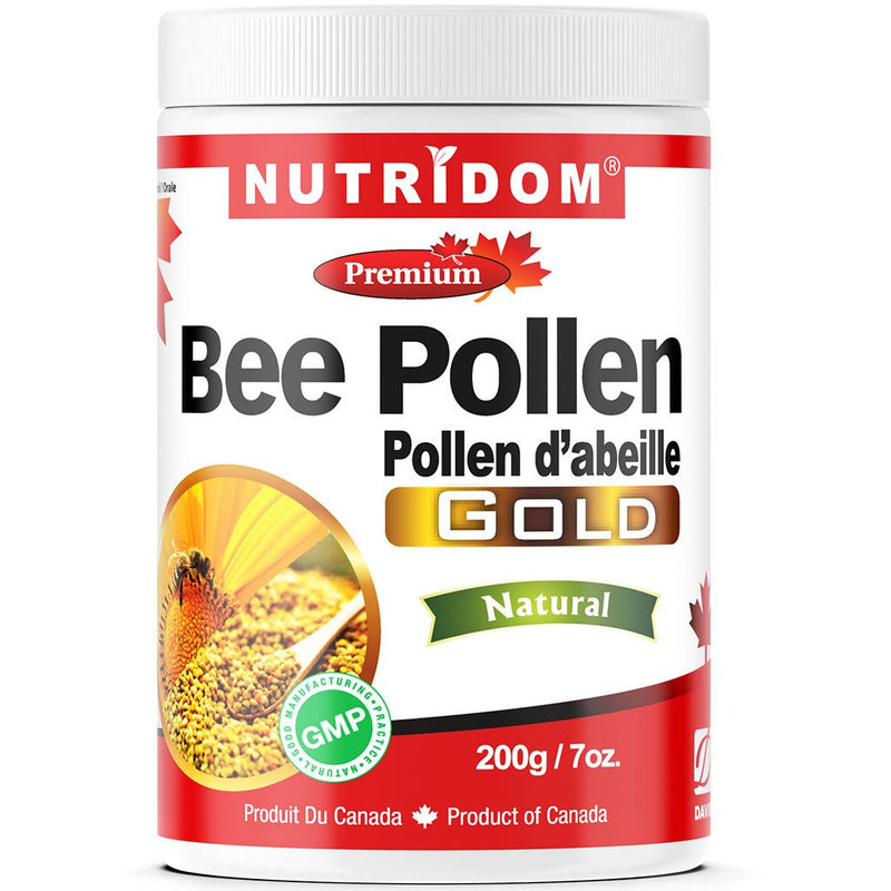 Nutridom Premium Bee Pollen Gold, 200g - SupplementSource.ca