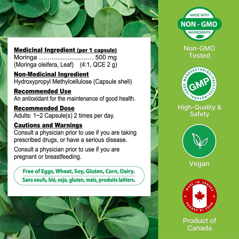 Nutridom Premium Moringa 4x Concentrated Nutrition Panel - SupplementSource.ca