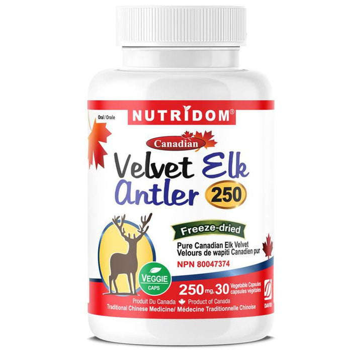 Nutridom Velvet Elk Antler 250, 30 VCaps - SupplementSource.ca