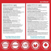 Nutridom BERBERINE 1000, 120 VCaps Nutrition Panel - SupplementSource.ca